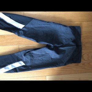 Size medium black, grey & white mesh pants